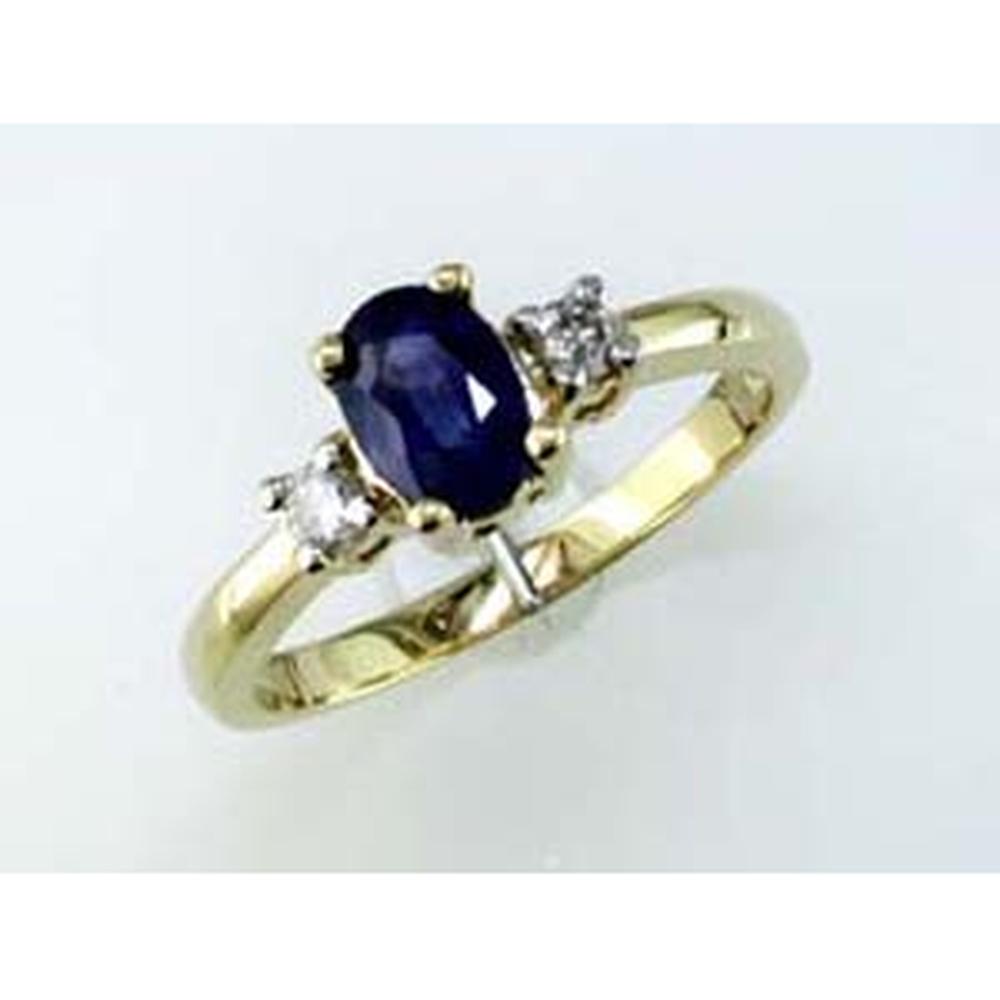 Royal 14K Yellow Gold Sapphire & Diamond Ring - Elegant Oval Cut Jewelry