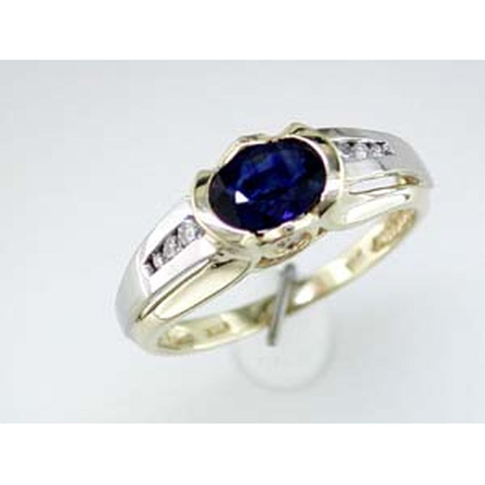 Royal 14K Yellow Gold Sapphire & Diamond Ring - Elegant Sophistication
