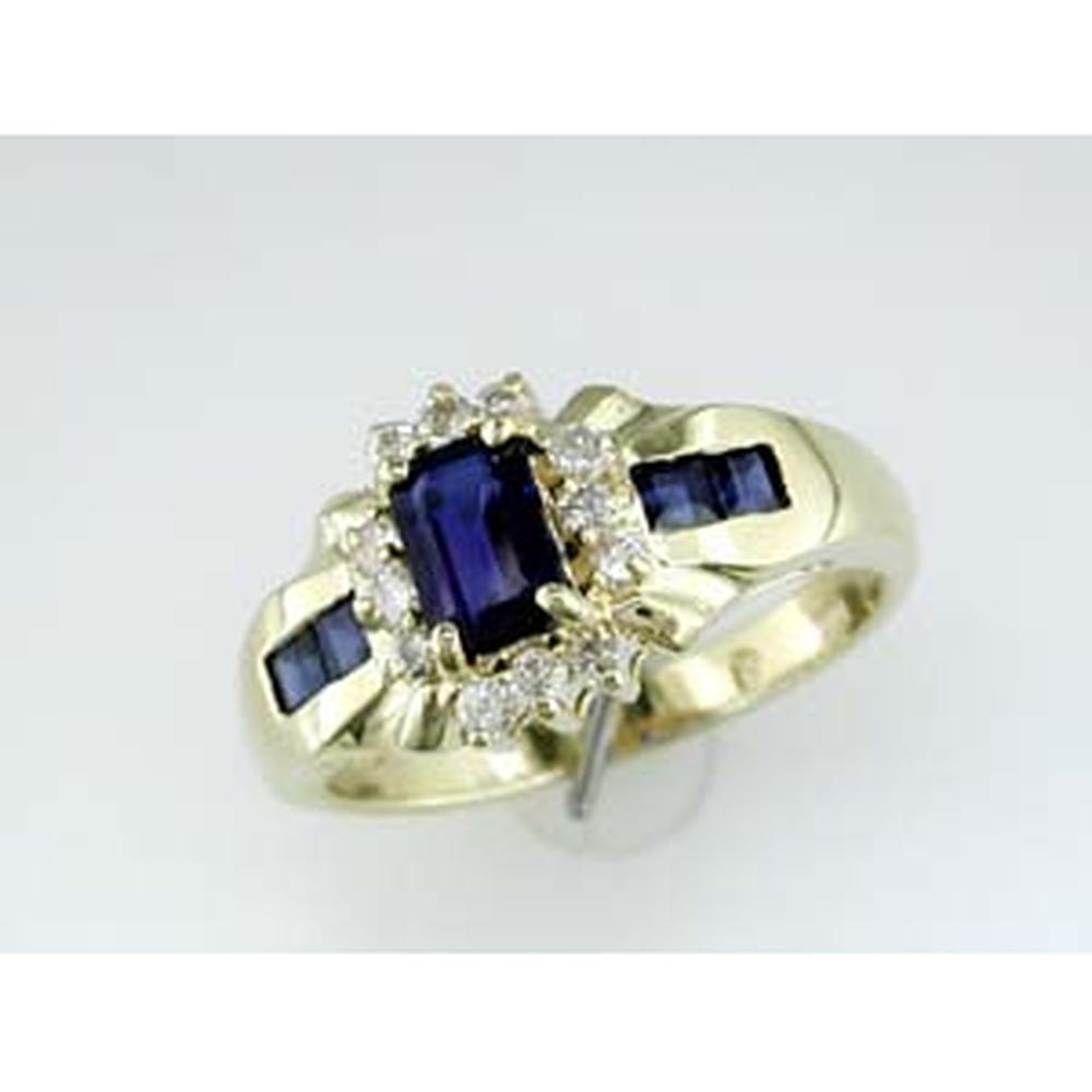 Royal 14K Yellow Gold Sapphire & Diamond Ring - Exquisite Elegance