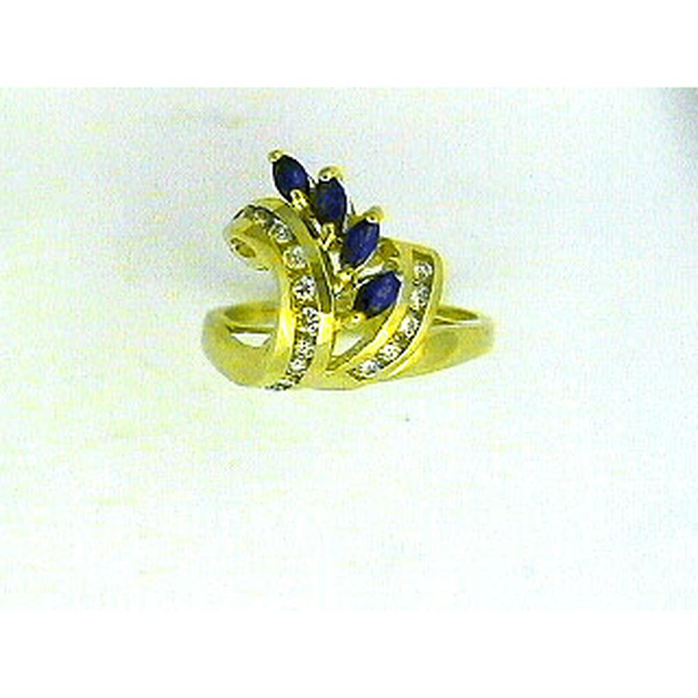 Royal 14K Yellow Gold Sapphire & Diamond Ring - Timeless Elegance