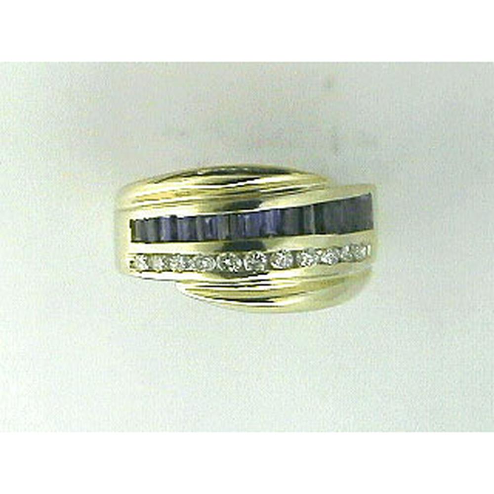 Royal 14K Yellow Gold Sapphire & Diamond Ring - Timeless Elegance