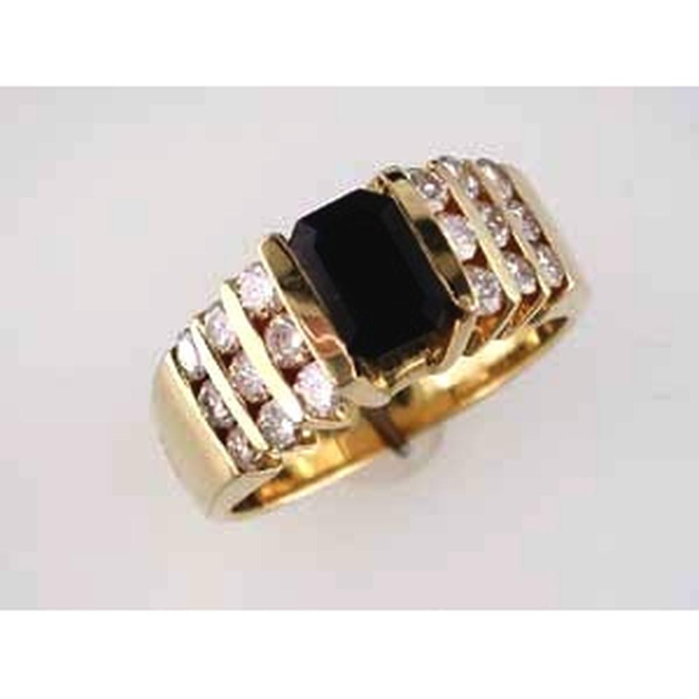 Royal 14K Yellow Gold Sapphire & Diamond Ring - Timeless Elegance & Luxury