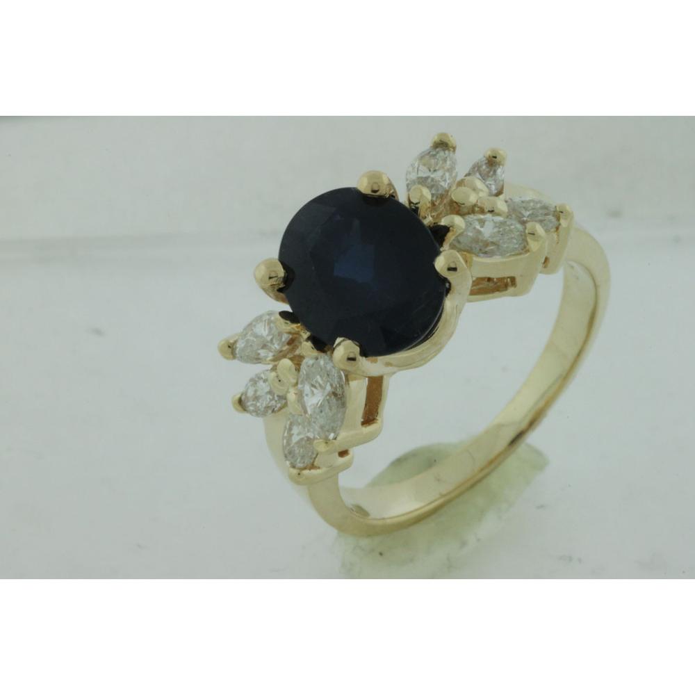 Royal 14K Yellow Gold Sapphire & Diamond Ring - Timeless Elegance & Sophistication