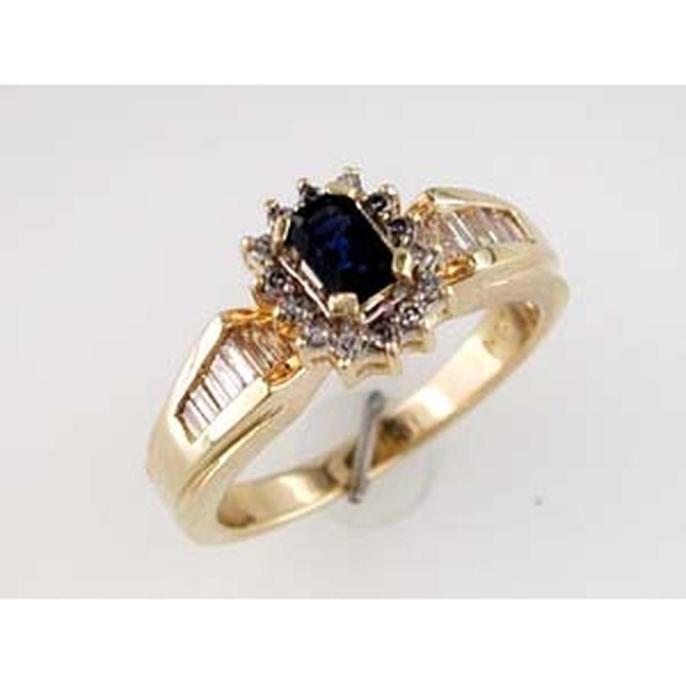 Royal 14K Yellow Gold Sapphire & Diamond Ring - Timeless Elegance