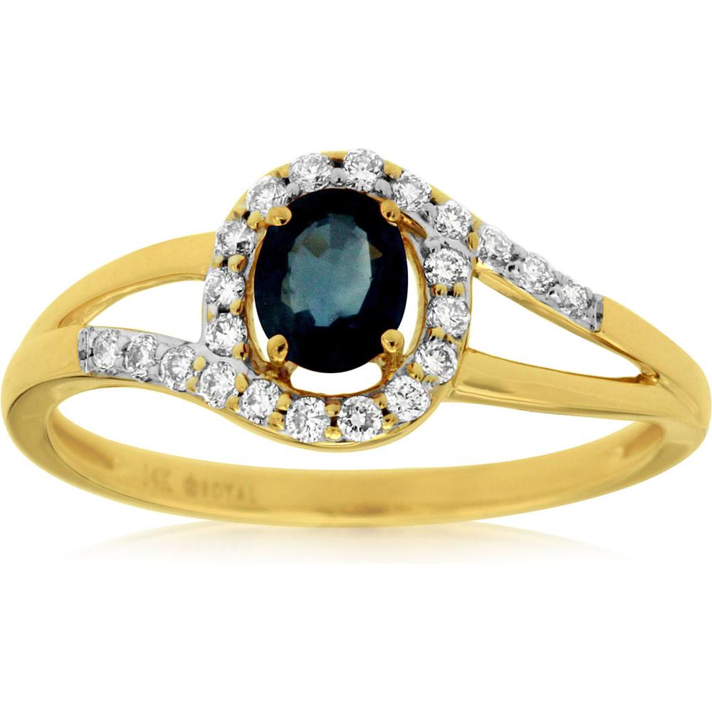 Royal 14K Yellow Gold Sapphire & Diamond Ring - Timeless Elegance