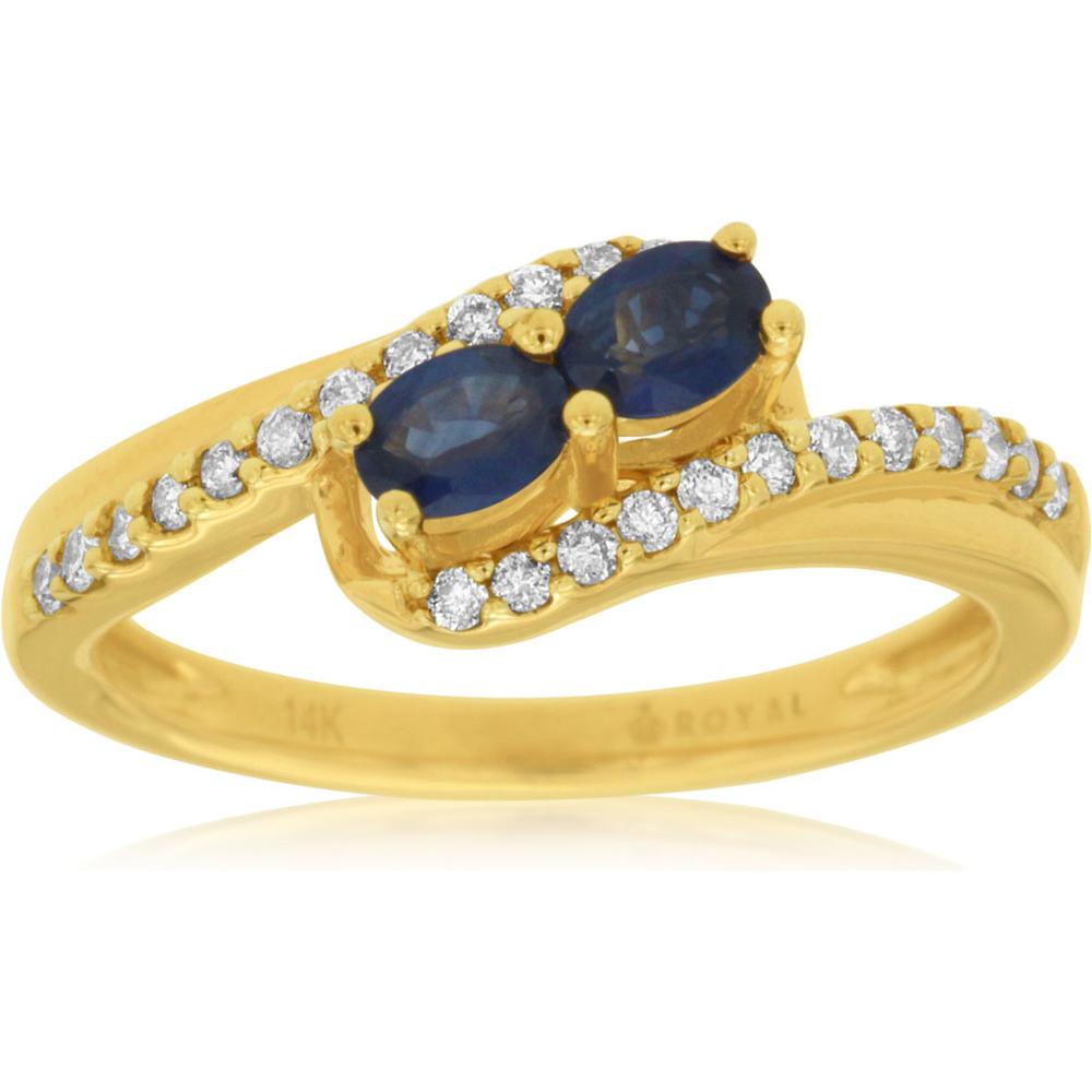 Royal 14K Yellow Gold Sapphire & Diamond Ring - Timeless Elegance