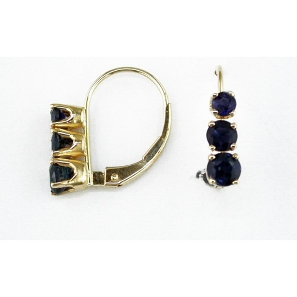 Royal 14K Yellow Gold Sapphire Earrings - Timeless Elegance