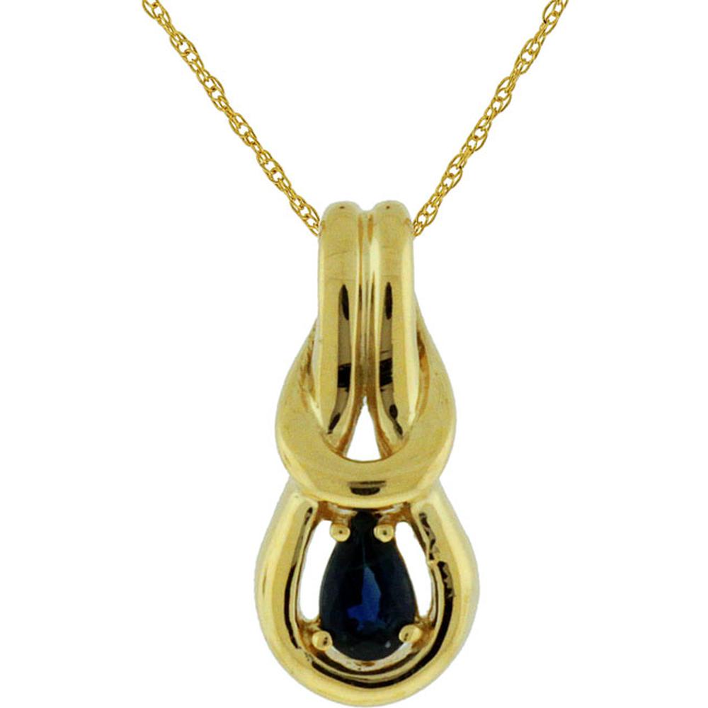 Royal 14K Yellow Gold Sapphire Pendant - Timeless Elegance