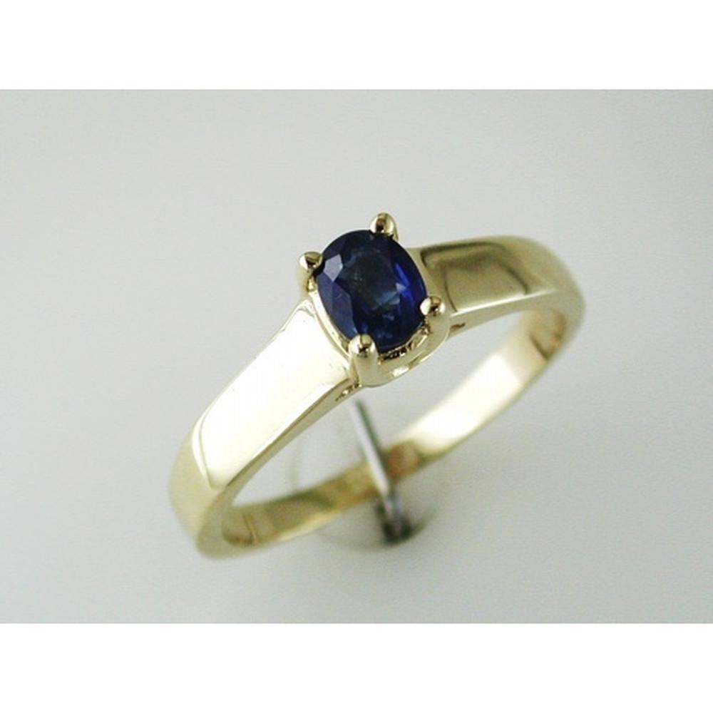 Royal 14K Yellow Gold Sapphire Ring - Timeless Elegance in Oval Cut - 0.45 Carat Total Carat Weight