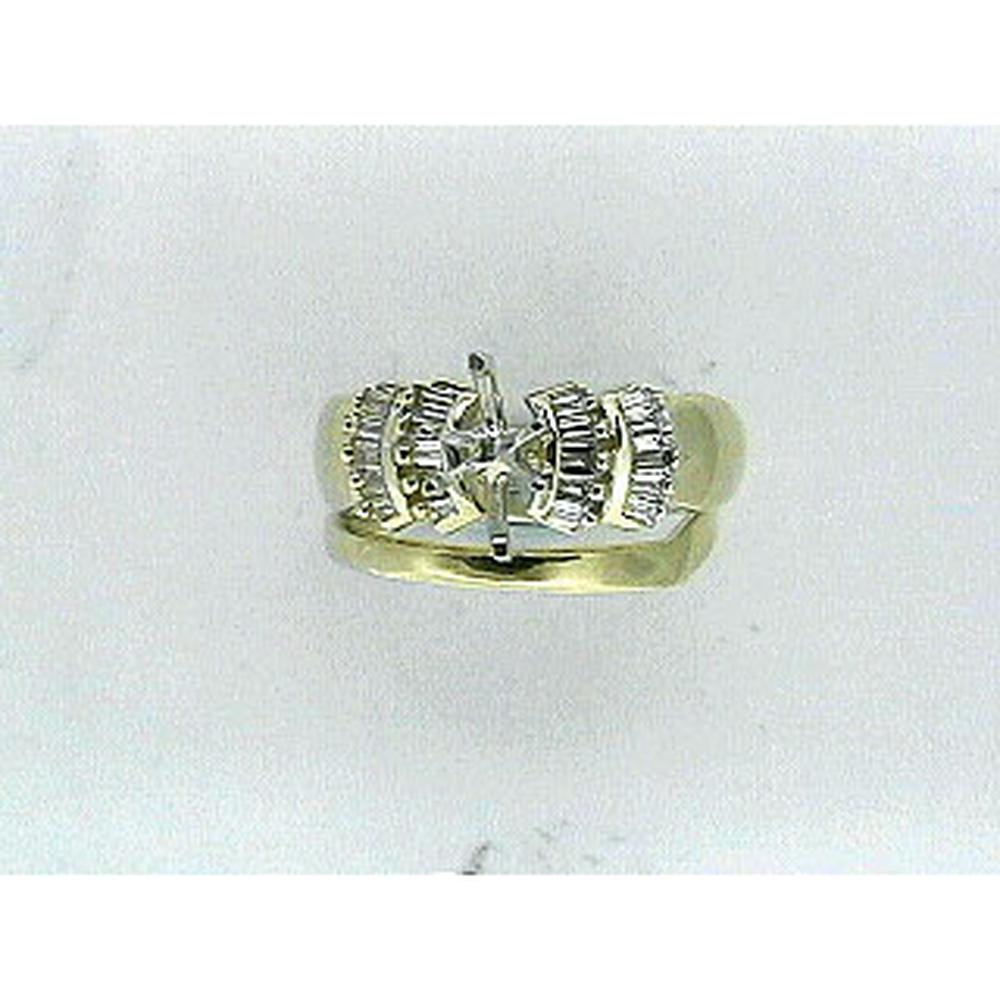 Royal 14K Yellow Gold Semi Mount Engagement Ring with Round Diamond - 0.41 Carat Total Diamond Weight