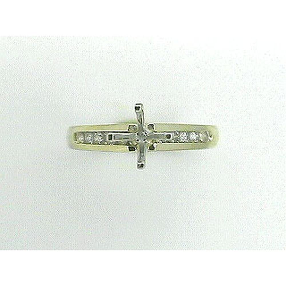 Royal 14K Yellow Gold Semi-Mount Ring with Round Diamonds - 0.27 Carat Total Diamond Weight