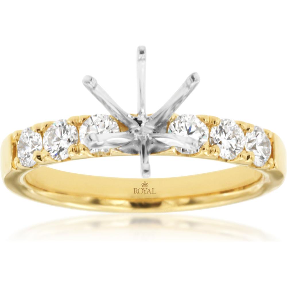 Royal 14K Yellow Gold Semi Mount with Versatile Customization Options
