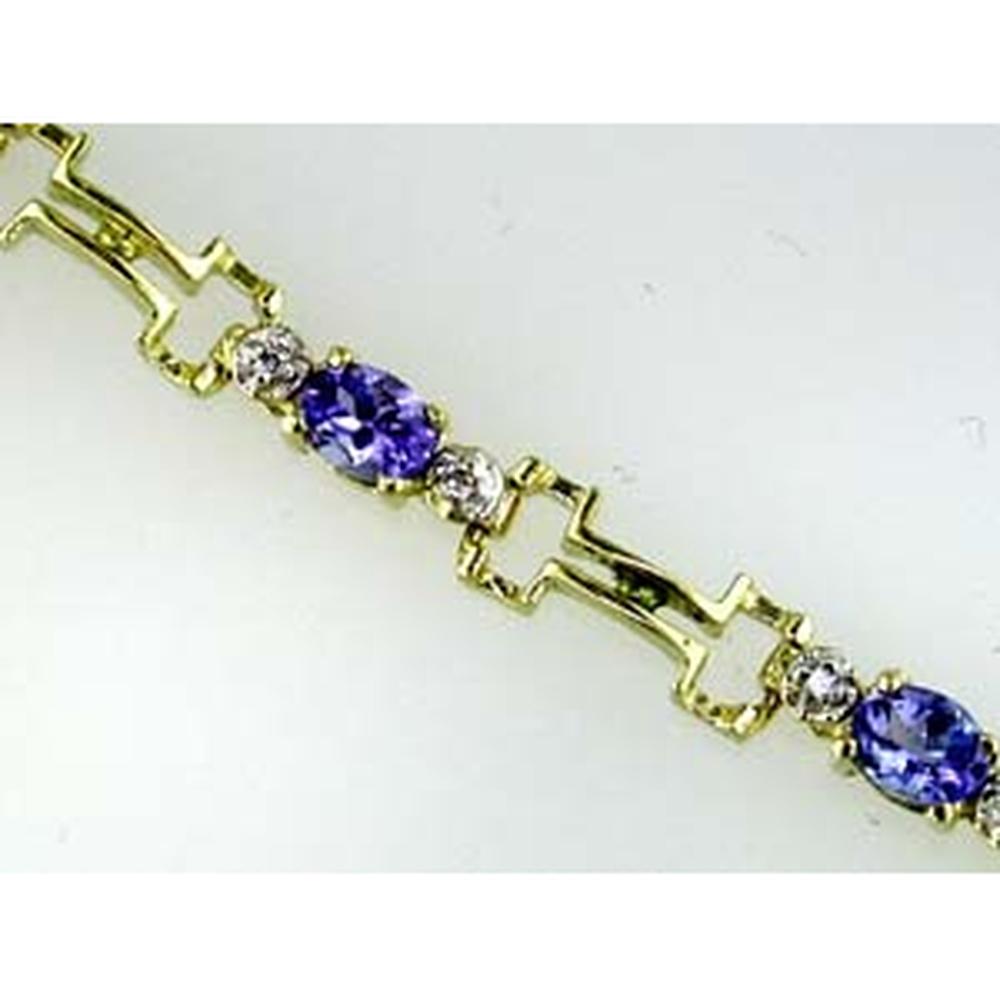Royal 14K Yellow Gold Tanzanite & Diamond Bracelet - Captivating Elegance