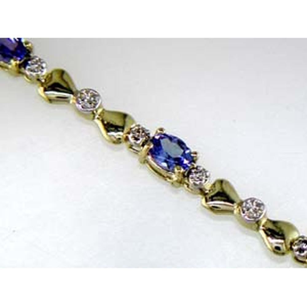 Royal 14K Yellow Gold Tanzanite & Diamond Bracelet - Exquisite Elegance