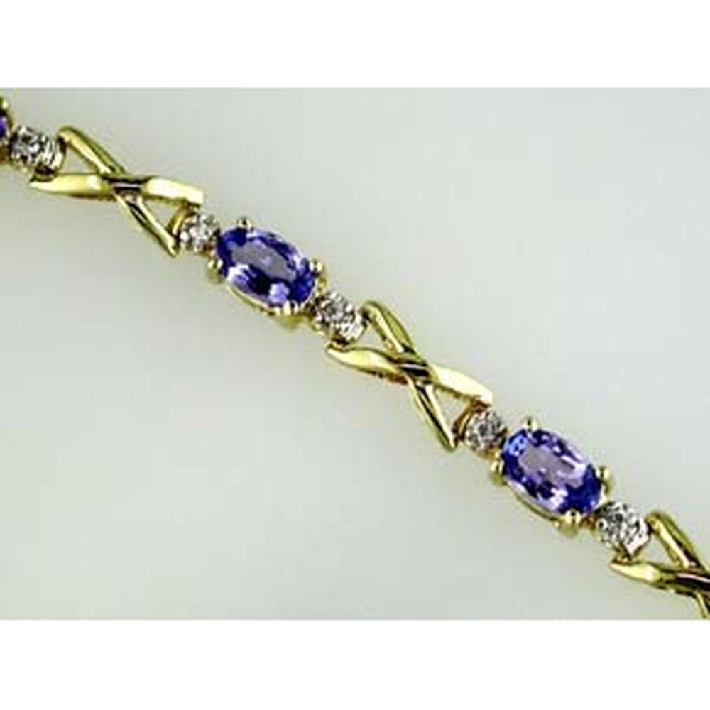 Royal 14K Yellow Gold Tanzanite & Diamond Bracelet - Exquisite Elegance