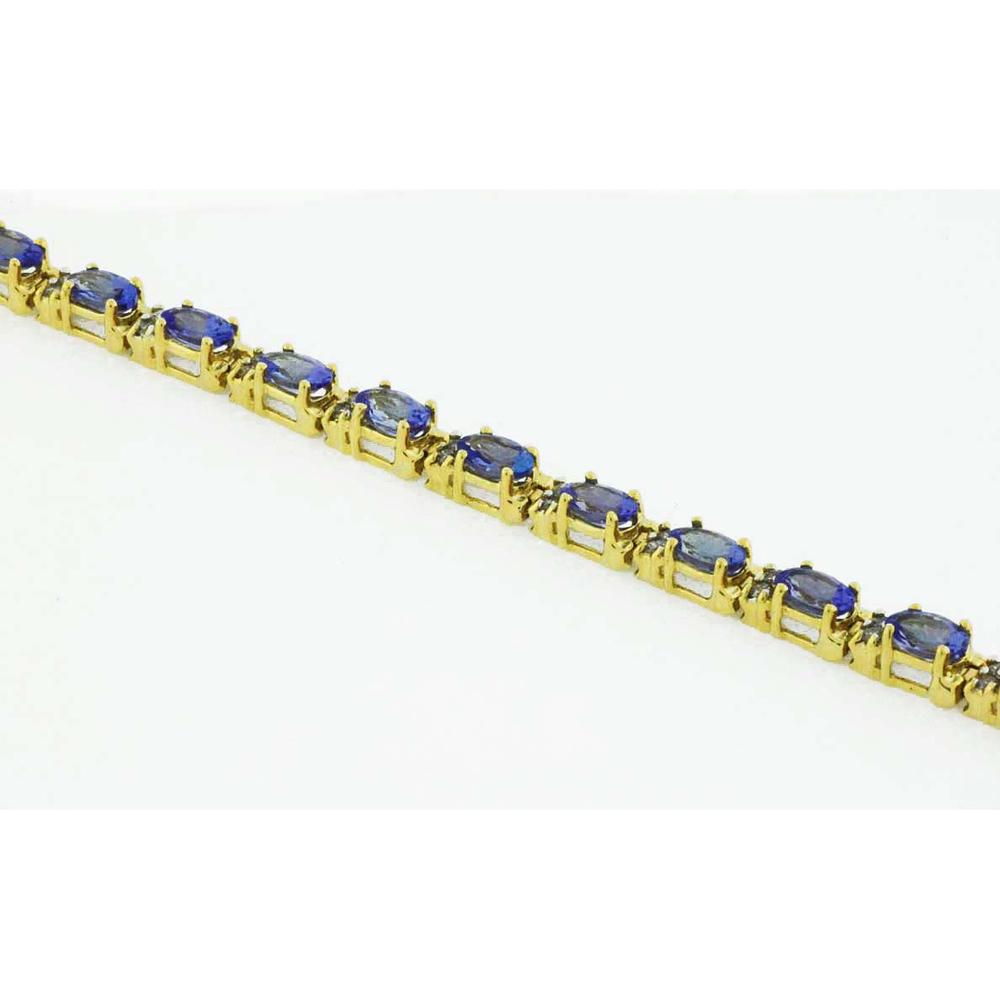 Royal 14K Yellow Gold Tanzanite & Diamond Bracelet - Luxe Elegance with Oval Cut Stones