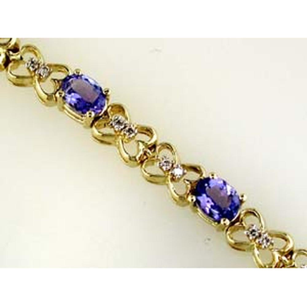 Royal 14K Yellow Gold Tanzanite & Diamond Bracelet - Luxurious Elegance