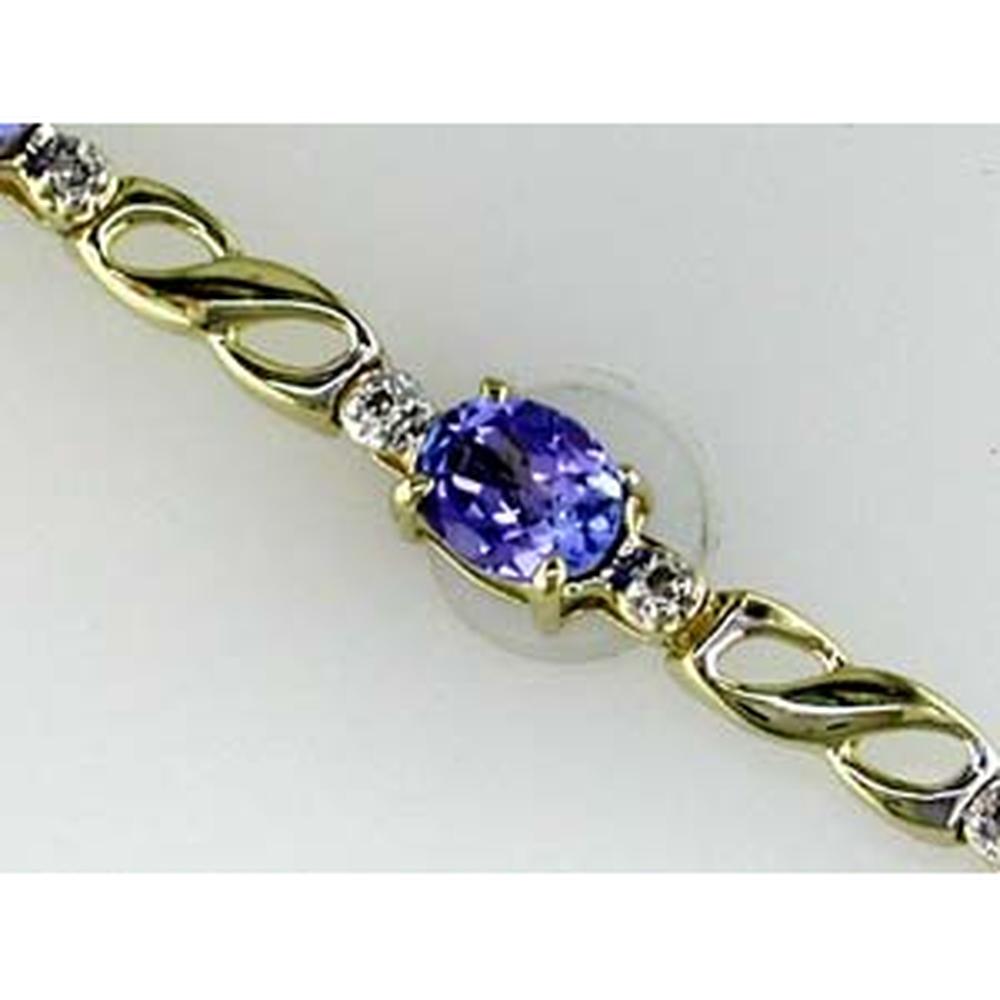 Royal 14K Yellow Gold Tanzanite & Diamond Bracelet - Timeless Elegance
