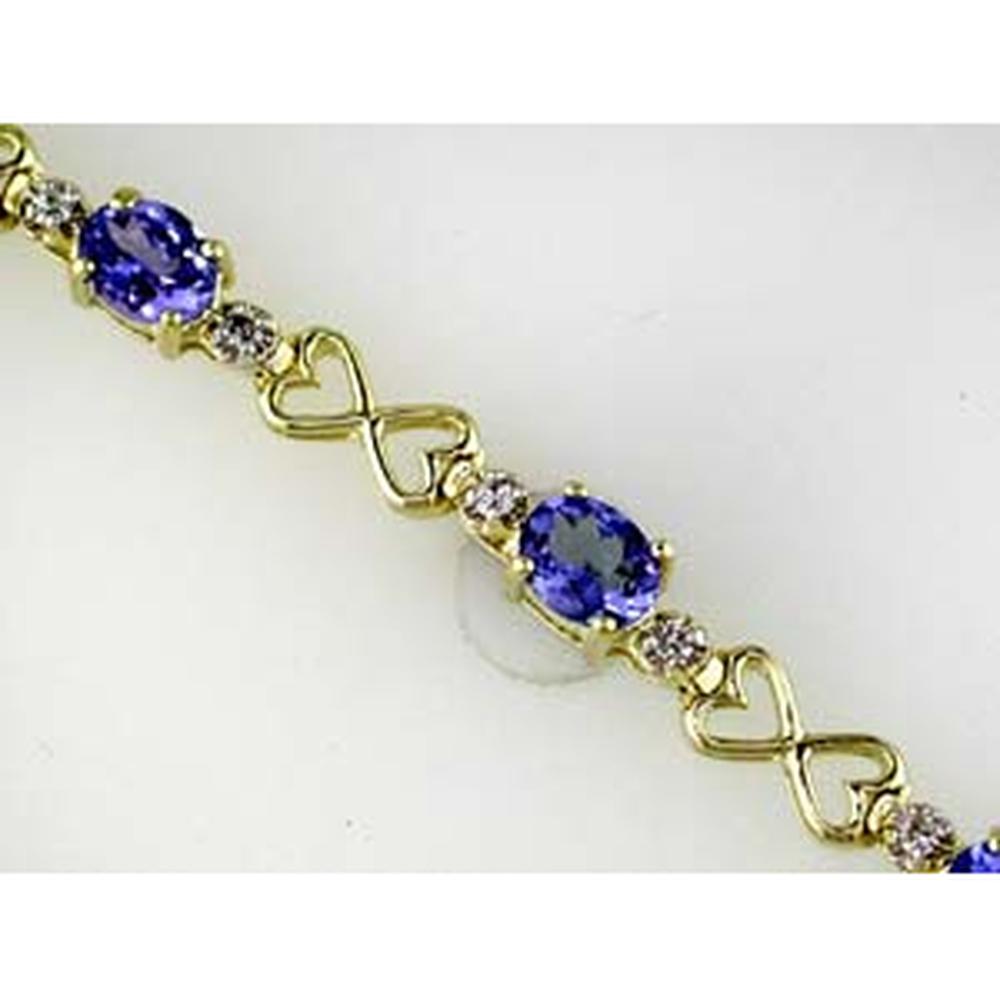 Royal 14K Yellow Gold Tanzanite & Diamond Bracelet - Timeless Elegance