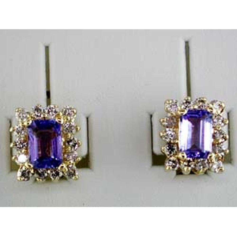 Royal 14K Yellow Gold Tanzanite & Diamond Earrings - Enchanting Cascade