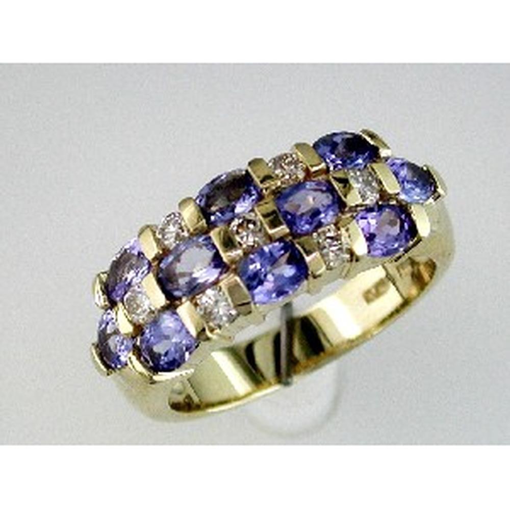 Royal 14K Yellow Gold Tanzanite & Diamond Halo Ring - 1.85 Carat Tanzanite - Fine Jewelry