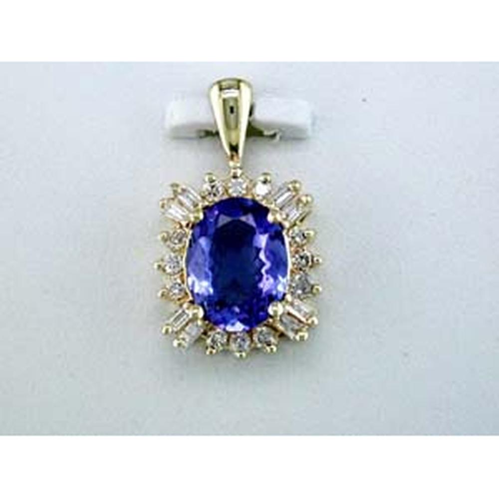 Royal 14K Yellow Gold Tanzanite & Diamond Pendant - Elegance Defined