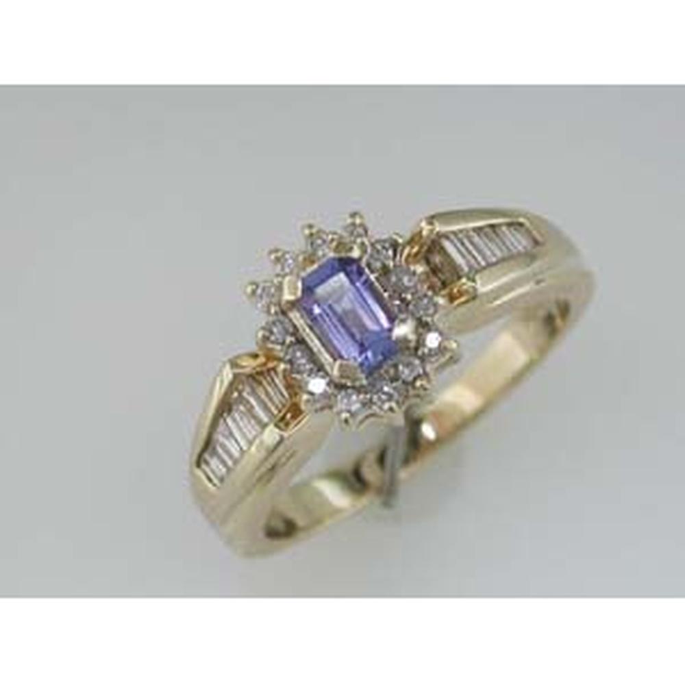 Royal 14K Yellow Gold Tanzanite & Diamond Ring - 0.30 Carat Tanzanite