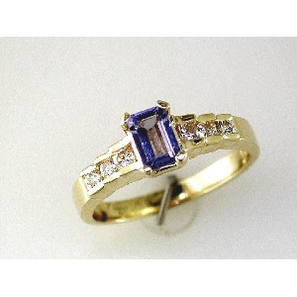 Royal 14K Yellow Gold Tanzanite & Diamond Ring - 0.70 Carat Tanzanite, 0.25 Carat Diamonds