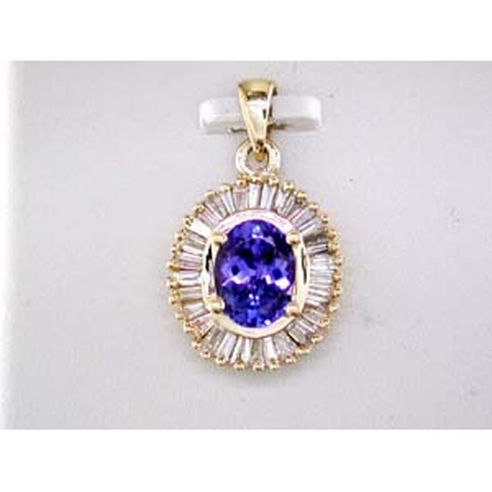 Royal 14K Yellow Gold Tanzanite & Diamond Ring - 1.30 Carat Tanzanite, Baguette Diamonds