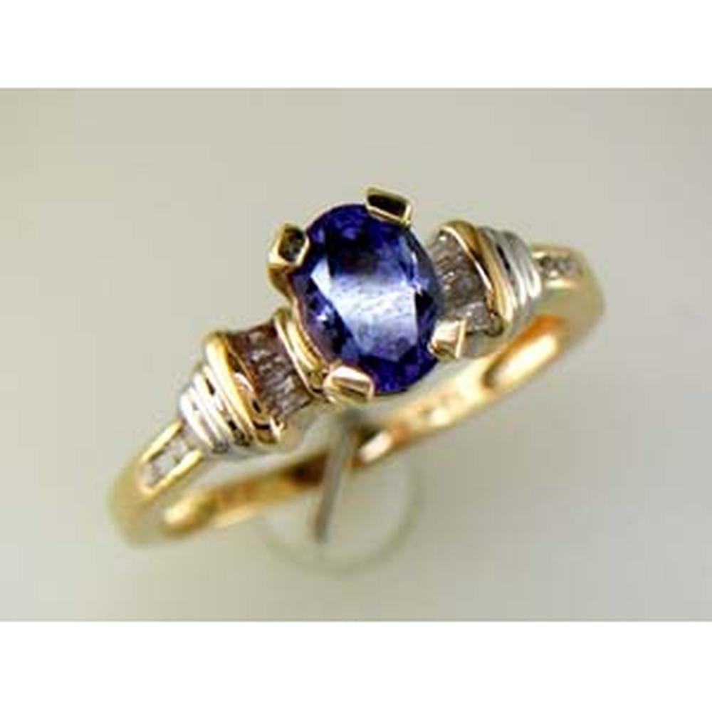 Royal 14K Yellow Gold Tanzanite & Diamond Ring - Celestial Elegance