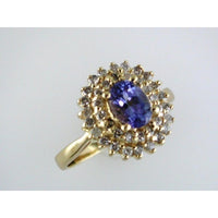 Royal 14K Yellow Gold Tanzanite & Diamond Ring - Exquisite Elegance
