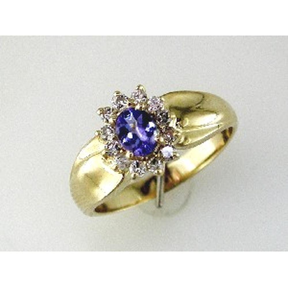 Royal 14K Yellow Gold Tanzanite & Diamond Ring - Timeless Elegance and Charm