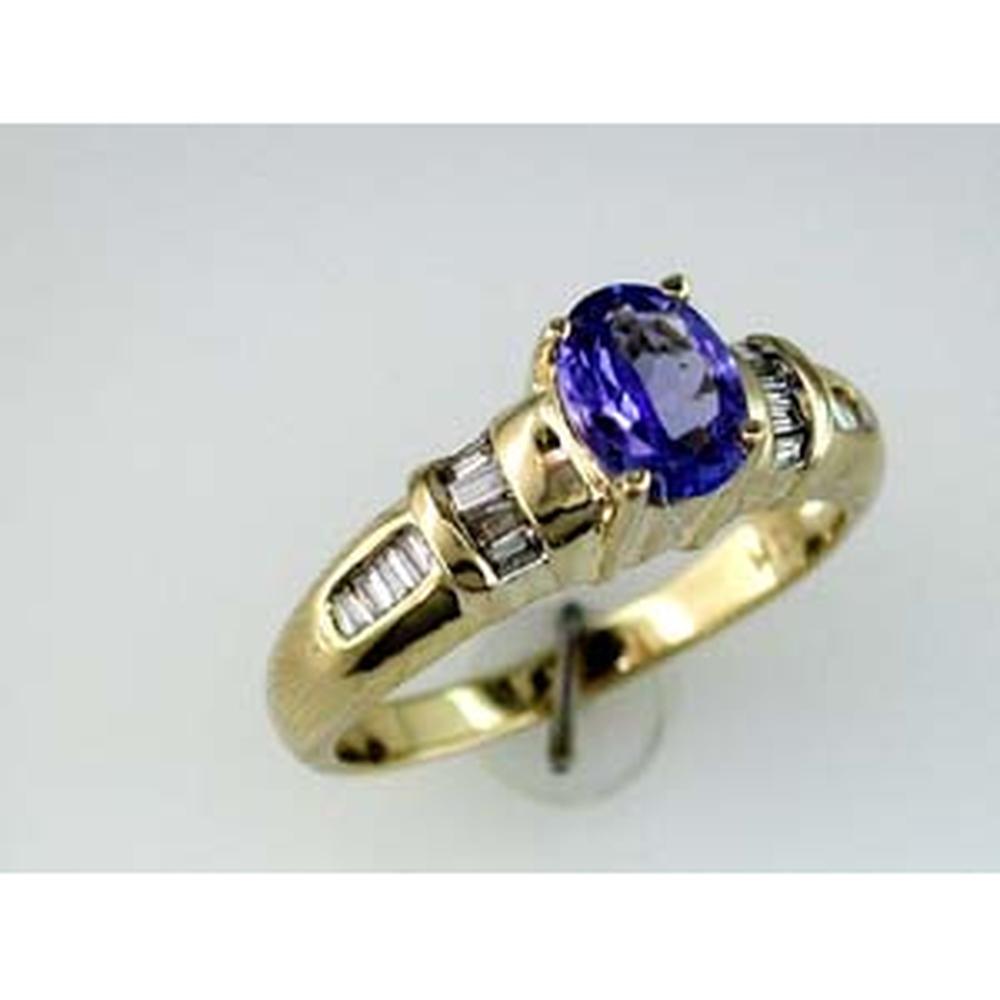 Royal 14K Yellow Gold Tanzanite & Diamond Ring - Timeless Elegance in Radiant Gold