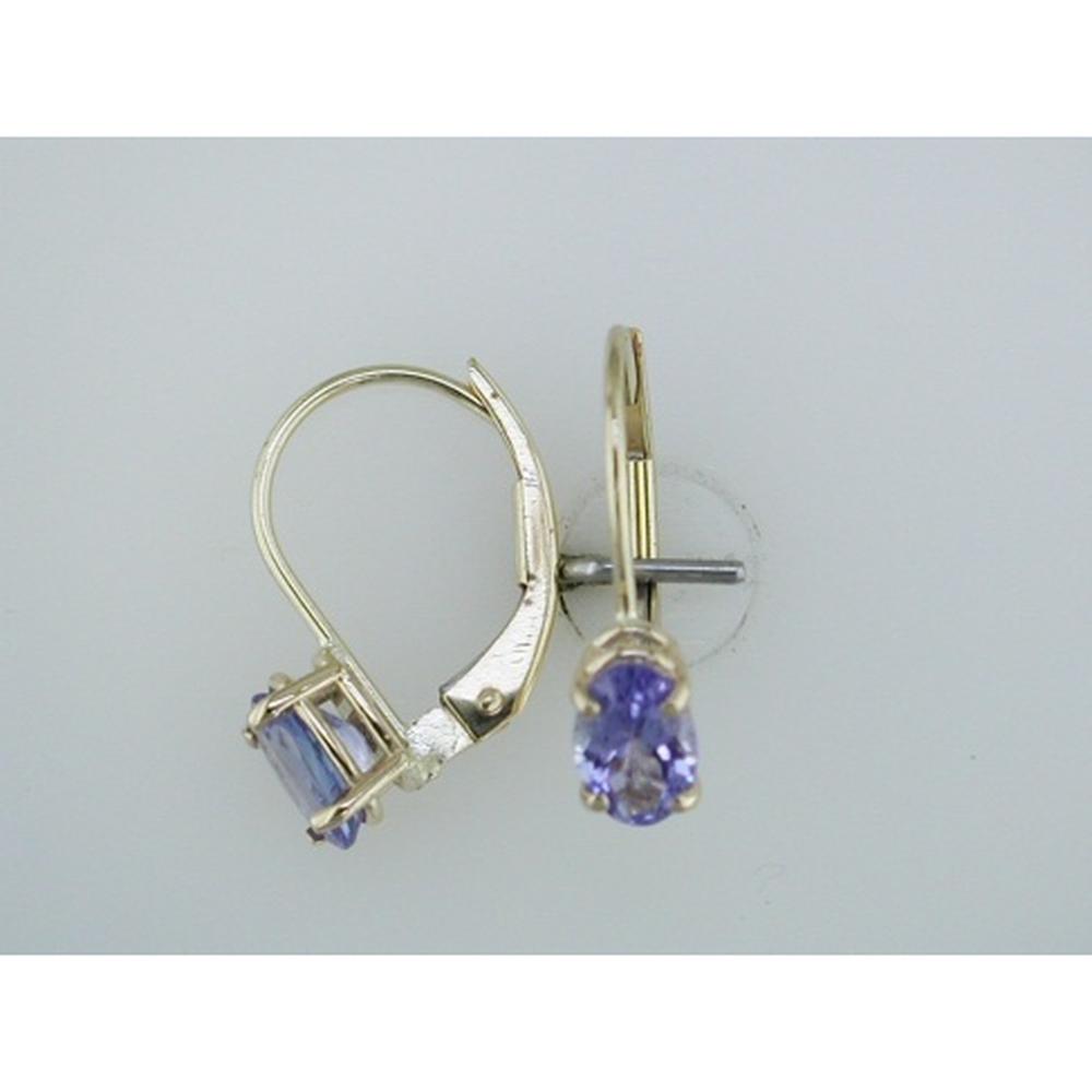 Royal 14K Yellow Gold Tanzanite Earrings - 1.00 Carat Total Carat Weight
