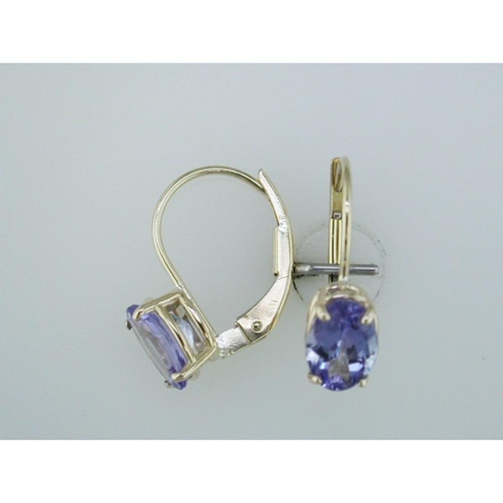 Royal 14K Yellow Gold Tanzanite Earrings - 1.65 Carats