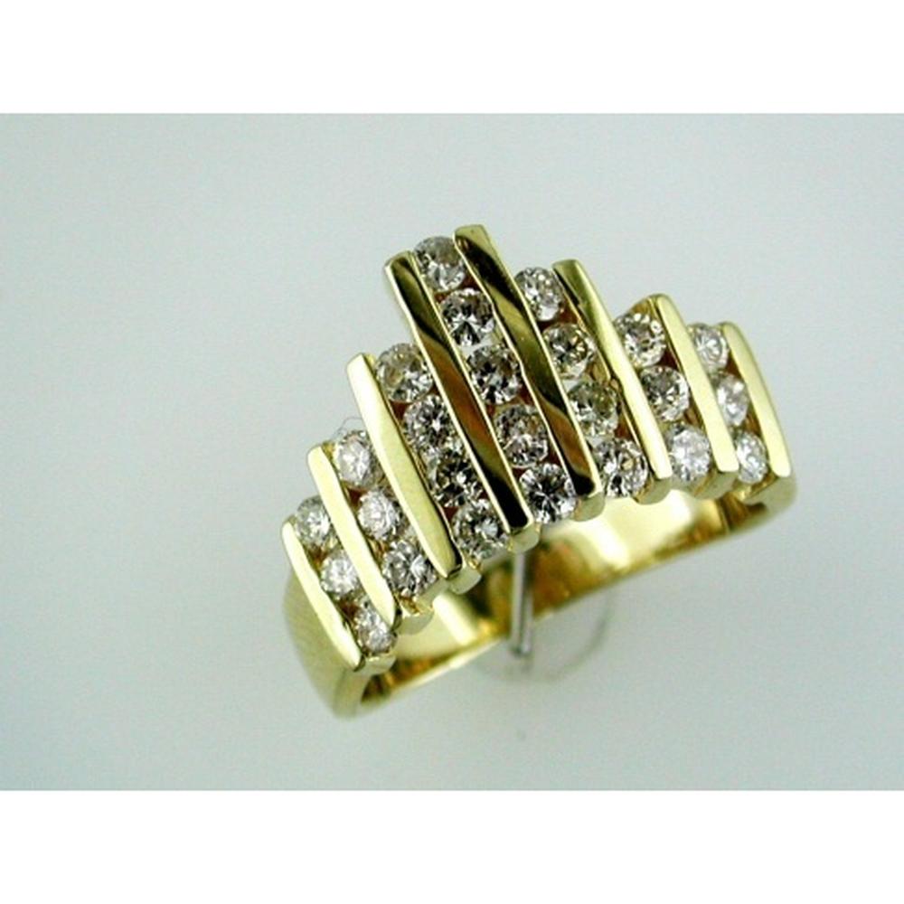 Royal 14K Yellow Gold Wedding Band with Round Diamonds - 1.18 Carats Total Diamond Weight