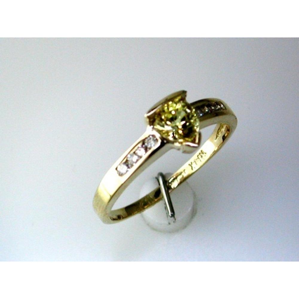 Royal 14K Yellow Gold Yellow Sapphire & Diamond Trillion Ring - 0.60 Carat Sapphire, 0.11 Carat Diamonds
