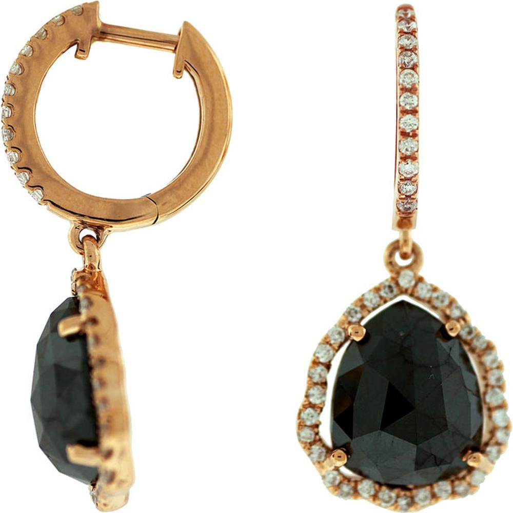 Royal 18K Rose Gold Diamond and Mocha Diamond Earrings - 6.71 Carat Total Diamond Weight