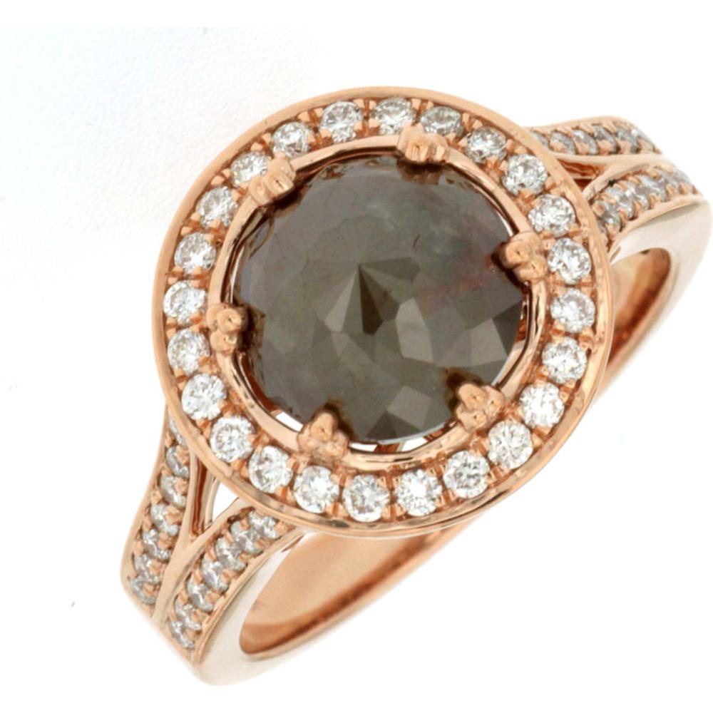 Royal 18K Rose Gold Fan Diamond Ring - 2.85 Carat Total Diamond Weight