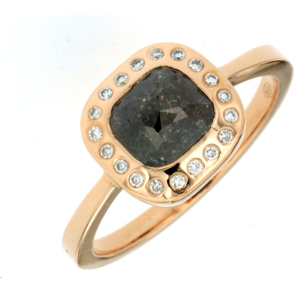 Royal 18K Rose Gold Mocha & White Diamond Free Form Ring - 1.10 Carat Total Diamond Weight