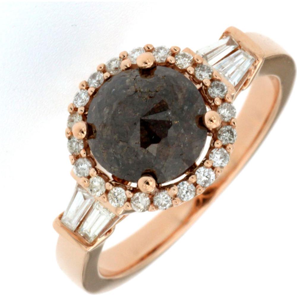 Royal 18K Rose Gold Mocha & White Diamond Ring - 1.75 Carat Total Diamond Weight