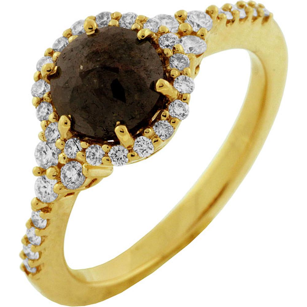 Royal 18K Yellow Gold Diamond and Mocha Diamond Ring - 1.35 Carat Total Diamond Weight
