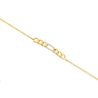 Royal 18K Yellow Gold Fancy Link Bracelet with Pavé-Set Round Diamonds - 0.06 Carats Total Diamond Weight