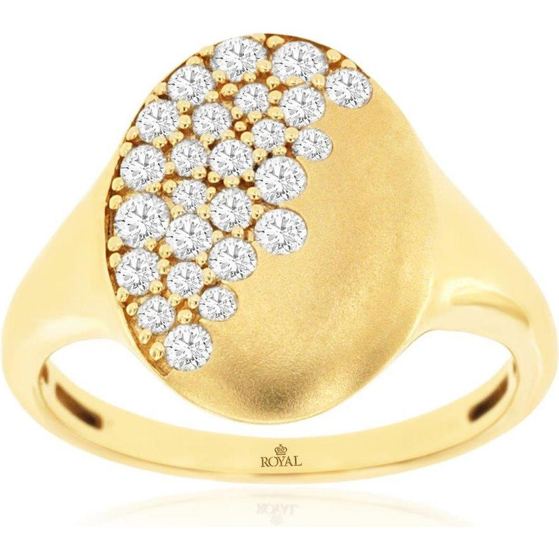 Royal 18K Yellow Gold Ladies' Ring with Free Form Set Diamonds - 0.50 Carat Total Diamond Weight