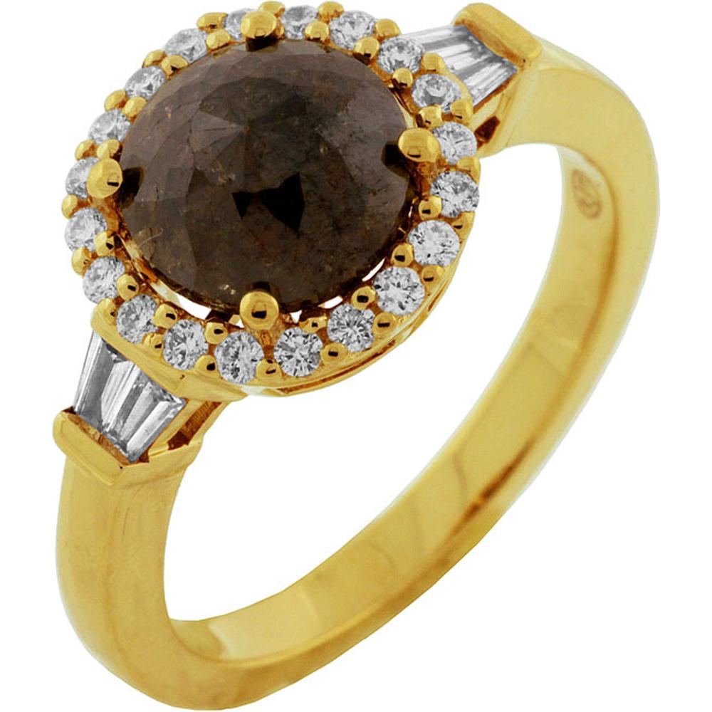 Royal 18K Yellow Gold Mocha & White Diamond Ring - 2.08 Carat Total Diamond Weight