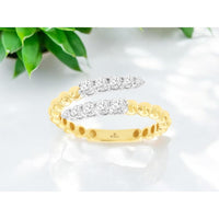 Royal 18K Yellow Gold Open Band Ring with Round Diamonds - 0.45 Carat Total Diamond Weight