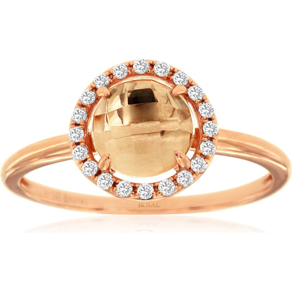 Royal Blush Radiance 14K Rose Gold Morganite & Diamond Ring - 1.20 Carat Morganite, 0.14 Carat Diamond