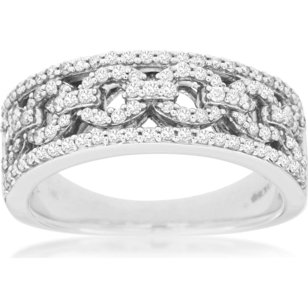 Royal Brilliant 14K White Gold Diamond Wedding Bands - Timeless Elegance
