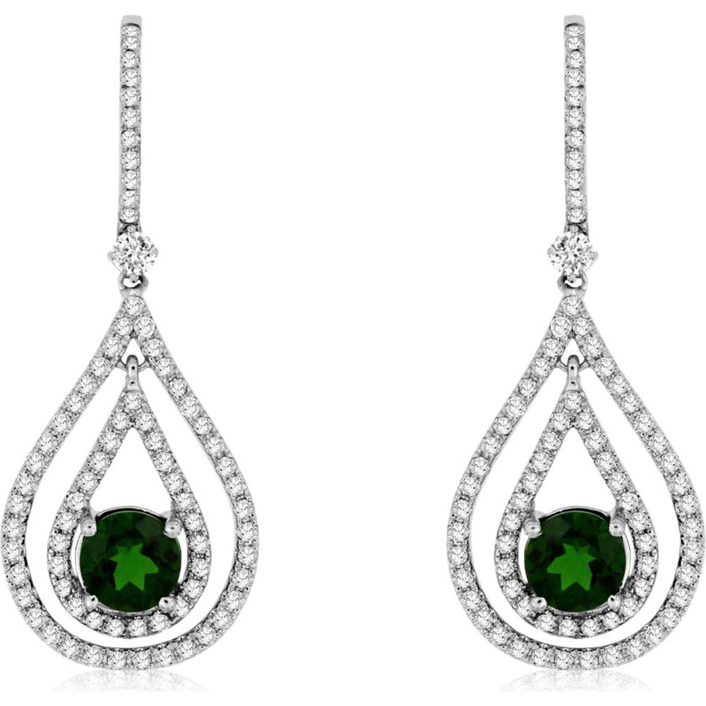 Royal Celestial 14K White Gold Russalite & Diamond Earrings - 3.20 Carat Total Gem Weight