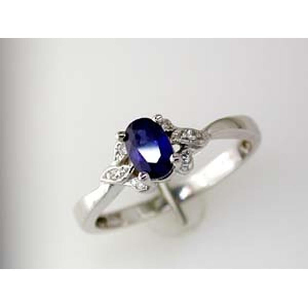 Royal Celestial Splendor 14K White Gold Sapphire & Diamond Ring